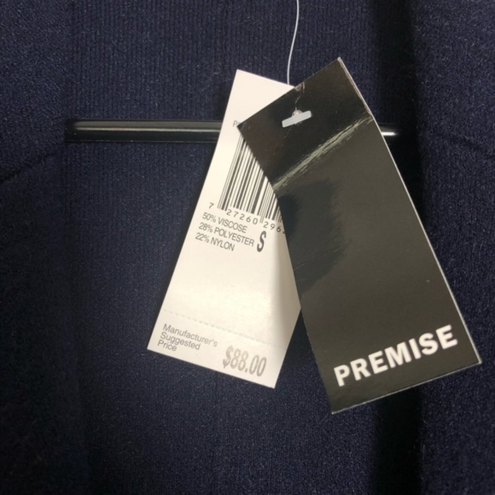 Premise Navy Blazer Long Sweater Cardigan - Picture 2 of 3